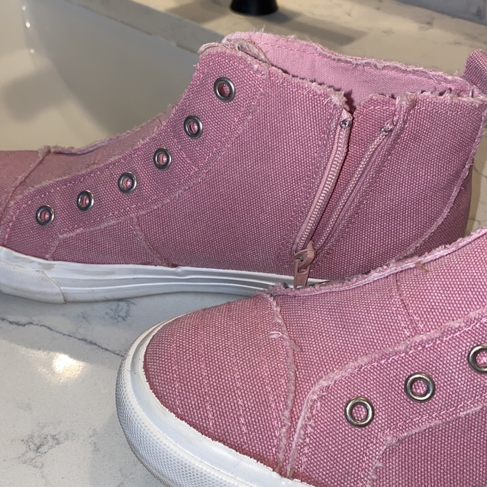Gypsy Jazz Pink High Tops With Side Zipper Sz 10 … - image 2